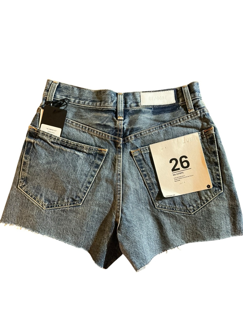 Re/Done NWT  50s Cutoff Denim Shorts In Ranchito IN Sz 26 - Picture 6 of 10